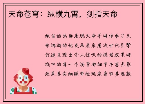 天命苍穹：纵横九霄，剑指天命